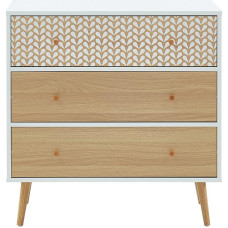 BAÏTA - White and Oak Effect Nasturtium Chest of Drawers 78cm