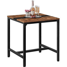 Valgomojo stalas, 75 cm valgomojo stalas mažas 2-4 žmonėms, valgomojo stalas mažoms erdvėms, kvadratinis virtuvės stalas, kavos staliukas, daugiafunkcinis, skirtas biurui, vakarėliams, kaimiškas rudai juodas DTCZ02BF