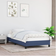 vidaXL Upholstered Bed, Bed Frame with Slatted Frame, Bedroom Bed, Single Bed with Support Legs, Bed Frame, Bedroom Furniture, Blue, 90 x 190 cm Fabric