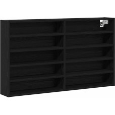 vidaXL Juoda ąžuolo efekto vitrina 100 x 15 x 58 cm Medžio kompozito biuro saugykla Elegantiška vitrina Šiuolaikinės sieninės lentynos Praktiškas organizatorius miegamajam Stilinga apdaila