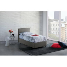 Talamo Italia Anna Single Bed with Container, Made in Italy, Fabric Cover, Front Opening, Fits Mattress 80 x 190 cm, Grey