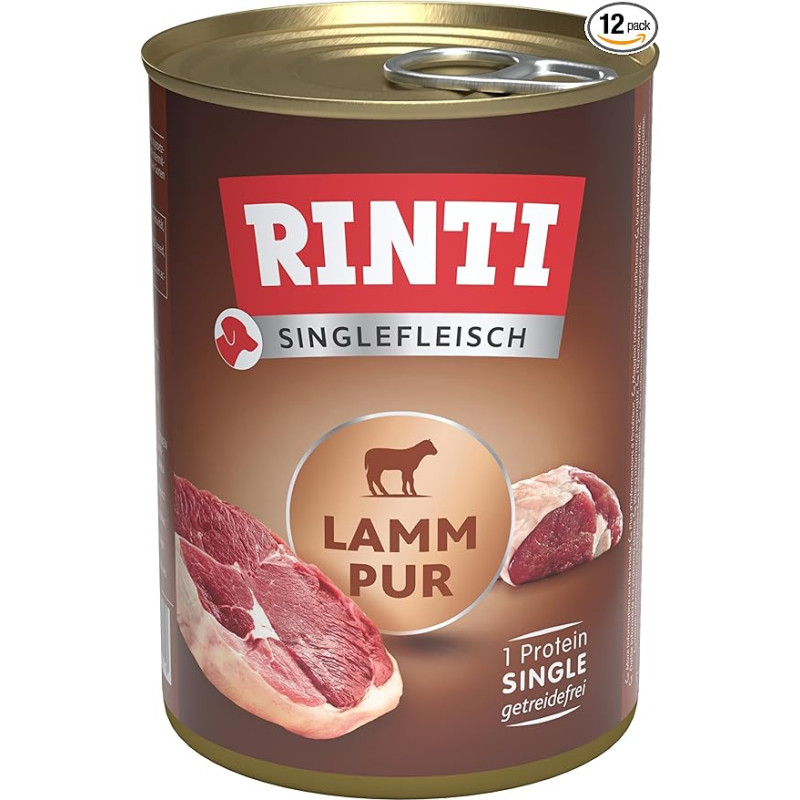 Rinti Sensible Pure Lamb, 12 pakuočių (12 x 400 g)