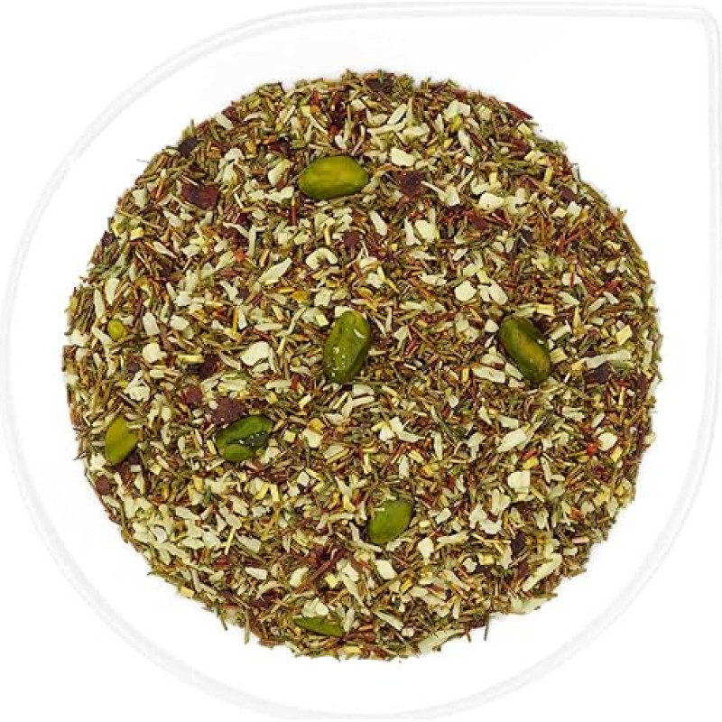 URBANTEADEALERS Pistacchio skonio žaliosios Rooi Bush arbatos mišinys su pistacijų skoniu ir baltuoju šokoladu, 100 g