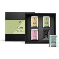 MEIN GENUSS Tea Gift Box Thank You - Thank You Gift for Tea Drinkers - Tea Set with a Choice of 4 Different Tea Types from Around the World - Natural Tea - Unusual Tea Tasting Set