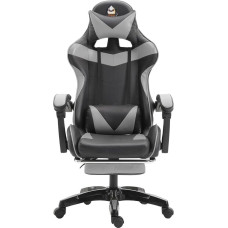 Ergonomiška žaidimų kėdė, reguliuojamo aukščio, biuro kėdė, reguliuojama atlenkimo funkcija (pilka)