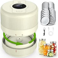 Electric Vacuum Sealer for Mason Jars, Electric Mason Jar Vacuum Sealer for Wide and Normal Opening, LCD Display, Vacuum Sealer for Storage and Fermentation of Food