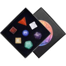 Nupuyai 7 Chakras Solid Platon Chakras Holy Geometry Stones for Reiki Meditation, Semi-Precious Stone Polished for Good Luck and Office Decoration, 15-24 mm