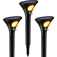 Saulės žibintai su judesio jutikliu Lauko 3 saulės žibintų pakuotė 1500 mAh LED saulės prožektorius itin ryškus šiltos baltos spalvos automatinis įjungimas/išjungimas IP65 vandeniui atsparus sodo garažas, kiemas, kelias, privažiavimas, kiemas