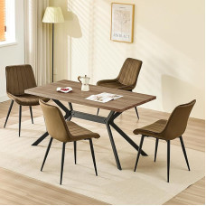 LEWE valgomojo grupė, medinis valgomojo stalas su 4 