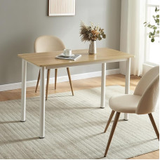 [en.casa] Tammela Dining Table for 4 People 120 x 60 cm Rectangular Table Top Steel Legs Oak Look