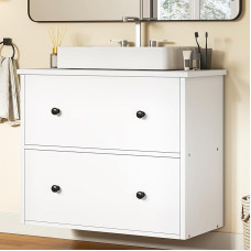 YITAHOME Vonios tualeto spintelė, sieninė tualeto spintelė su 2 stalčiais, vonios kambario spintelė, tualeto organizatorius vonios kambariui, butui, balta