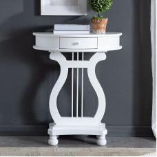 Konsolen-Sofatisch, Halbmond-Design mit Endschublade, dekorativer nordischer Stil, Birkenholz für Flur oder Veranda,