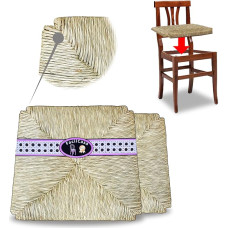 FacilCasa Sėdynės iš tikrų šiaudų 2 keičiamos sėdynės, pritvirtintos prie pagrindo Pour Chaise, siège Robust Paille véritable Marais | Fond Manuel Instructions de Montage | 37,5 x 33 x H 3 cm