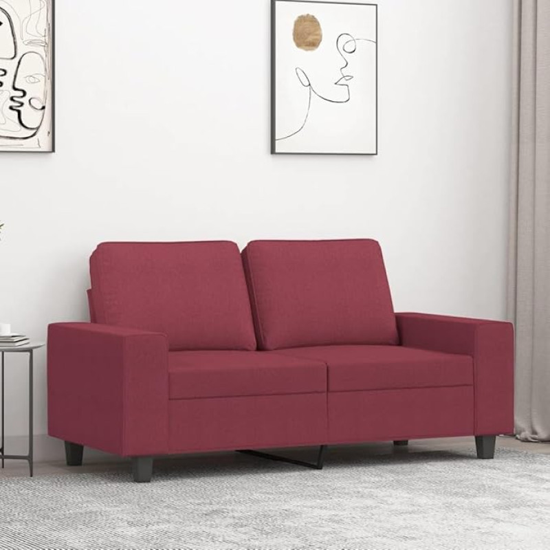 ShGaxin 359389 2-vietė sofa Vyno raudona 120 cm audinys, poilsio sofa, sofos ir kušetės, poilsio sofa, sofa svetainei