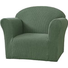 Žakardinis tempiamasis vaikiškos sofos užvalkalas Vaikiškos kėdės užvalkalas Sofos užvalkalas, 1 sėdynės fotelio sofos užvalkalas vaikams, mažyliams, kūdikiams (kariškai žalias)