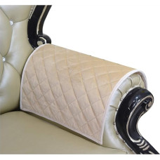 HAOMAIJIA Neslystantys smėlio spalvos aksominiai sofos porankio užvalkalai Sofos porankio užvalkalai Odinės sofos dygsniuotos baldų apsaugos priemonės šunims, vaikams, naminiams gyvūnėliams 2 vnt. (ASand, 20 x 24 colių) Sofos porankio užvalkalas - 2 vnt.