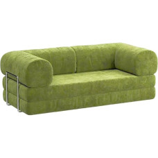 Sulankstoma velvetinė grindų sofa, sulankstoma berėmė kompresinė sofa lova, L formos modulinė dvivietė sofa su atminties putomis, poilsio sofa su didele apkrova, 150 cm A