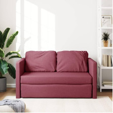 Grindų sofa su miego funkcija Dvigulė grindų lova Velvet Duvet Sofa Vyno raudona 112 x 174 x 55 cm Audinys