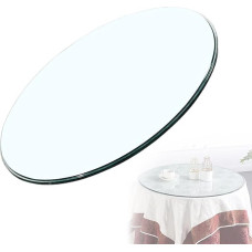 Runde Kristall-Tischplatte, gehärtetes Glas, runde Tischplatten, polierte Kanten, runde Tischoberfläche, Glas für Esstisch, stabil und