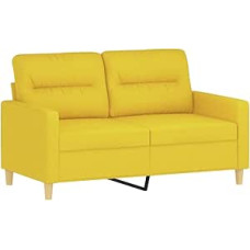 359232 2 vietų sofa šviesiai geltona 120 cm audinys