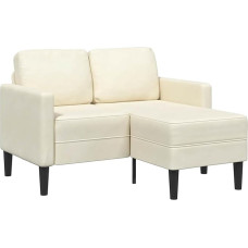 Modelis4107075 L formos aksominė sofa su šezlongu, 125 x 118 x 85 cm, maks. 110 kg vienai sėdynei, kreminės spalvos