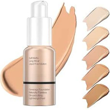 Foundation, 30 ml Full Coverage Foundation, Concealer Liquid Foundation, Full Coverage Flawless Cream Smooth, 24HR Matte Oil Control Concealer Make-up, 104 Buff Beige