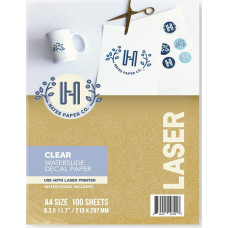 Hayes Paper Co. Waterslide A4 Clear Sticker Paper (Pack of 100)