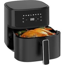 Karšto oro keptuvė 6,5 l XL Airfryer, tyli keptuvė be aliejaus, 8 programos, jutiklinis ekranas, 1700 W, metalinė kepimo vieta, kompaktiška ir lengvai valoma, oro keptuvė šeimai