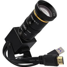 Svpro 4K 60fps HDMI USB kamera Rankinis priartinimas Streaming Webcam USB 3.0 išorinė kompiuterio kamera su CS laikikliu 5-50 mm teleobjektyvas 10X optinis priartinimas Pramoninė mikroskopo kamera kompiuteriui, nešiojamajam kompiuteriui, monitoriui,