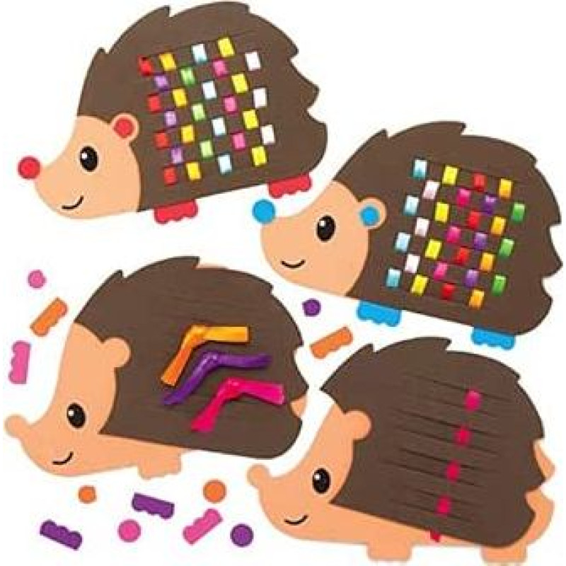 Baker Ross AX168 Ežio audimo rinkinys, 6 dalys, įvadas į siuvimą pradedantiesiems, skirtas vaikų menų ir amatų projektams