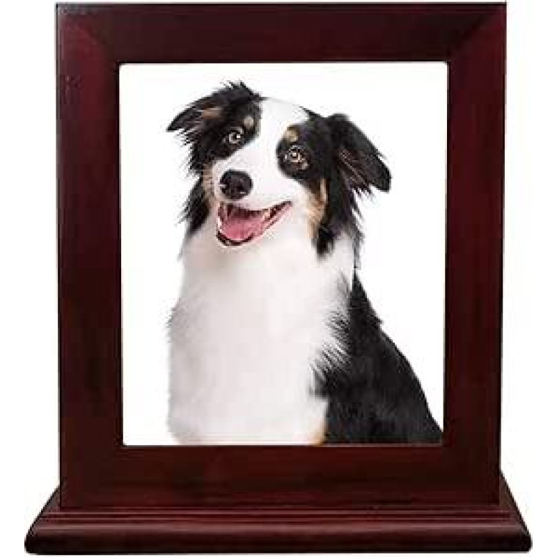 Pet Medinė atminimo urna pelenams, paveikslėlio rėmo saugojimo dėžutė šunims ir katėms, laidotuvių dėžės reikmenys Burly Medinės urnos naminių gyvūnėlių mylėtojams, vyno raudona