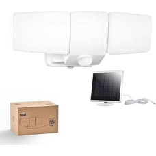 Philips 3600LM Solar Lights for Outdoor Use with Motion Sensor, 5000K Waterproof Dimmable LED, 3 Adjustable Heads with 5 m Cable, Separate Solar Panel with 3 Modes Solar Floodlight for Yard, Garage