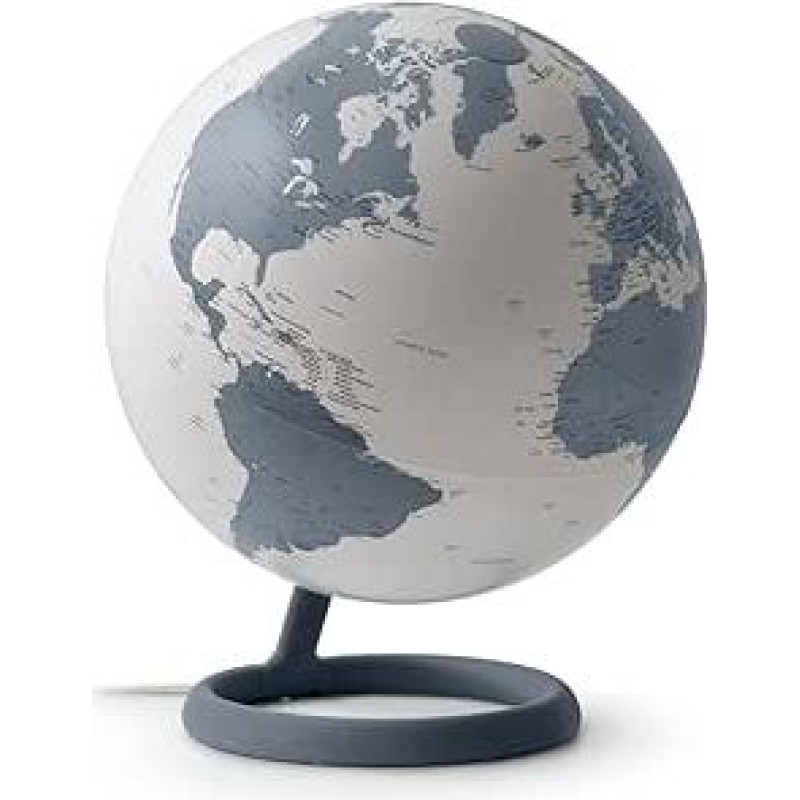 Tecnodidattica Atmosphere Evolve Velvet Pirite Skandinaviško dizaino gaublys su spalvotu šviestuvu, politinė kartografija, skersmuo 30 cm, pagamintas Italijoje