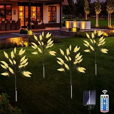 Solar Lamp for Outdoors, Pack of 4 16 LED Solar Garden Lights, Garden Decoration, 8 Modes, Solar Plug, Tree Branch Lights, Weatherproof Solar Lights, Outdoor for Garden, Balcony, Christmas