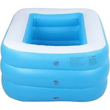 Pripučiamas vaikų baseinas, aukštos kokybės vaikų baseinas namams, didelis kvadratinis baseinas, vonia (mėlyna)