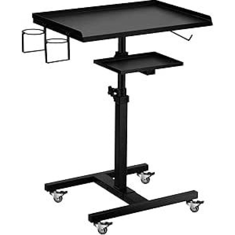 Tatuiruočių dėklo vežimėlis su saugojimo platforma, salono dėklas ant ratukų vežimėlis Reguliuojamas aukščio sunkus saugojimo vežimėlis tatuiruočių studijai
