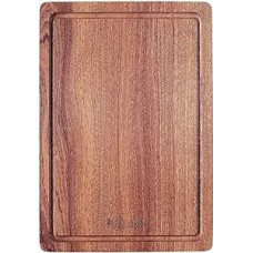 MITSUMOTO SAKARI Schneidebrett aus Sapele-Holz, 35,6 x 25,5 x 2,2 cm Küchenbrett, Professionelles Schneidebrett aus Holz (mit Überlaufrinne)