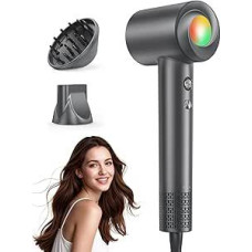 Joninis plaukų džiovintuvas su difuzoriumi - plaukų džiovintuvas, greitai džiūstantis 150 000 aps/min. plaukų džiovintuvas su 500 mln. neigiamų jonų, 8 temperatūros lygiais ir šviesos diodu, skirtas garbanotiems / storiems plaukams, kelionėms, namams, sal