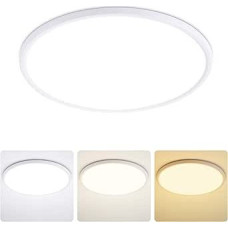 MOONSEA 36 W LED Ceiling Light Flat, 3 Colours, 3000 K/4000 K/6500 K Ceiling Light, Ultra Thin Round Ceiling Light for Bedroom, Bathroom, Hallway, Kitchen, Balcony, Diameter 40 cm, White