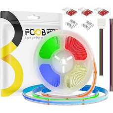COB RGBNW Flexible High Density LED Strip FCOB + RGBNW (4000K) 5M 896LEDs/m 16W/m DC24V 12mm Wide CRI90+ IP30 Not Waterproof Multicoloured Dimmable for Decoration (Not Content Power Supply &
