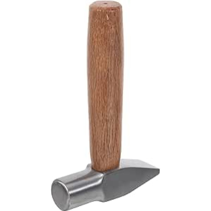 Yardenfun Kleiner Entenschnabelhammer mit Holzgriff Kleiner Tragbarer für Schmuckherstellung Heimwerker Camping Kurzer Rutschfester Bastelhammer mit Schonender Schlagfläche