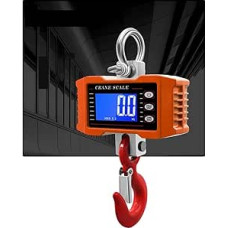 Gepäckwaage 500 kg/1000 kg Digitale hängende tragbare Waage, Kranwaage, robuste Kranwaage, LCD-Hintergrundbeleuchtung, industrielle Hakenwaage, Einheitswechsel (Color : LCD 1000KG Orange, Size : 1 U