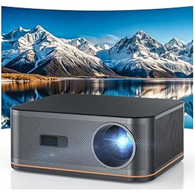 Tageslicht Beamer 4K [1500ANSI/KI-Autofokus/Trapezkorrektur] 38000 Lumen Full HD Beamer mit WiFi 6 Bluetooth 5.2, HAPPRUN 4K Heimkino Projektor 300