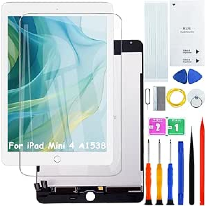 H&LYCYJ Display Bildschirm für iPad mini 4 7.9 Zoll (2015) A1538 A1550 LCD Bildschirm Ersatz Assembly with kit (Weiß)