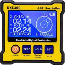 DXL360 Level Box - DXL360 Dual Axis Level Measure Box Digital Protractor Inclinometer Angle Ruler Elevation Meter 0.02° High Resolution Precise Measuring Tool with LCD Screen