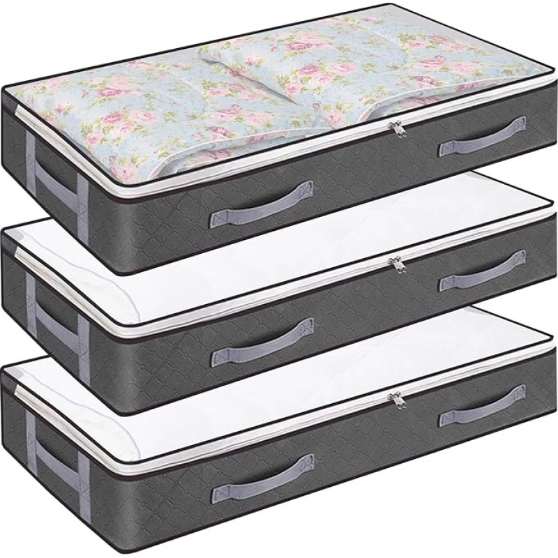 3 pakuočių pakuotė, sulankstomas saugojimo krepšys, lovos dėžė, antklodžių saugojimo krepšys, dėžės po lova, antklodžių saugojimo krepšiai po lova, antklodžių saugojimo krepšiai po lova