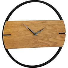 Relaxdays Wall Clock Wood Look Modern Analogue Clock for Kitchen, Living Room, Hallway & Office, Room Clock, Diameter 30 cm, Brown/Black, 10034281
