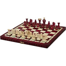 Sunrise Chess Medium Royal Chess Set (35 x 35 cm) in Cherry Wood Look - Tradition and Elegance in One Set
