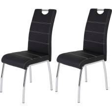 Apollo vierfuß Lady Chair, Chromuotas vamzdinis rėmas su dirbtinės odos apmušalu, juodas, 2 vnt.