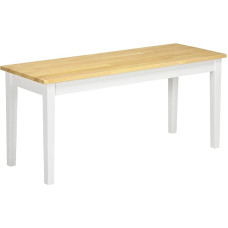 HOMCOM 2-Seater Wooden Bench Dining Bench up to 220 kg Load Capacity Kitchen Bench in Country House Design Dining Room Bench Seat for Hallway Entrance Kitchen Dining Room Wood 102 x 36 x 45 cm Natural